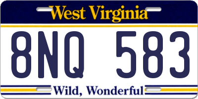 WV license plate 8NQ583