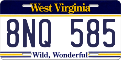 WV license plate 8NQ585