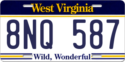 WV license plate 8NQ587
