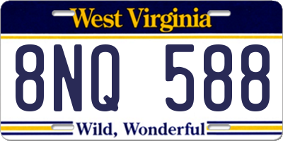WV license plate 8NQ588