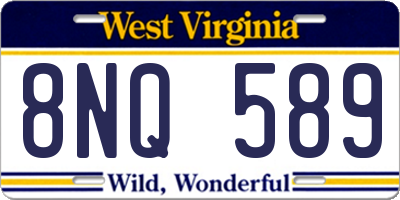 WV license plate 8NQ589