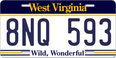WV license plate 8NQ593