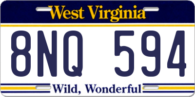 WV license plate 8NQ594