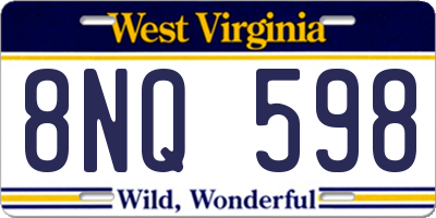 WV license plate 8NQ598