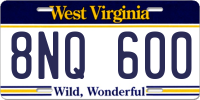 WV license plate 8NQ600