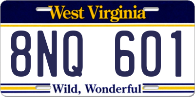 WV license plate 8NQ601