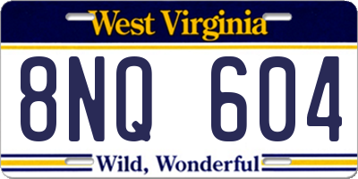 WV license plate 8NQ604