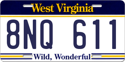 WV license plate 8NQ611