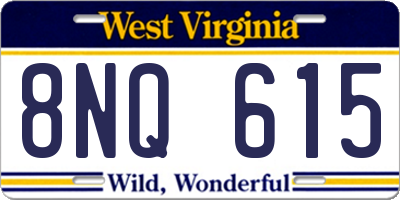 WV license plate 8NQ615