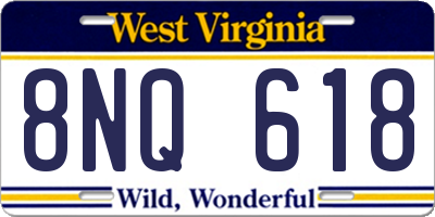 WV license plate 8NQ618