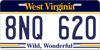 WV license plate 8NQ620