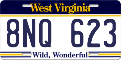WV license plate 8NQ623