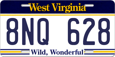 WV license plate 8NQ628