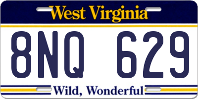 WV license plate 8NQ629