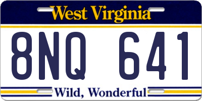 WV license plate 8NQ641