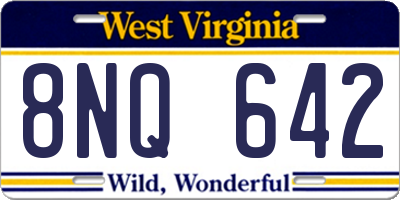 WV license plate 8NQ642