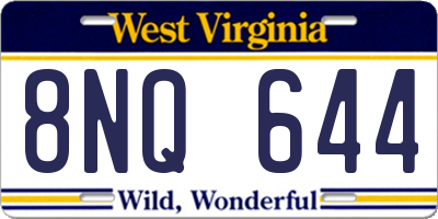 WV license plate 8NQ644