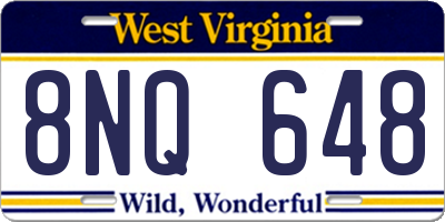 WV license plate 8NQ648