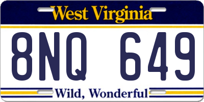 WV license plate 8NQ649