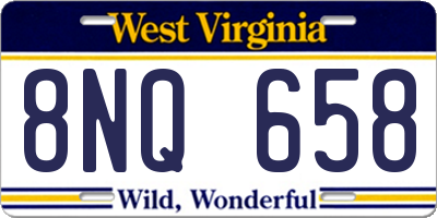 WV license plate 8NQ658