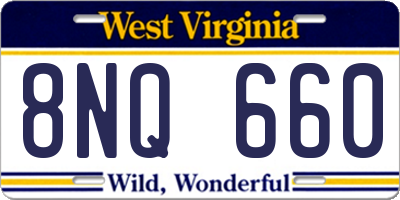 WV license plate 8NQ660