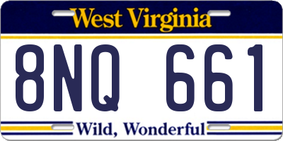 WV license plate 8NQ661