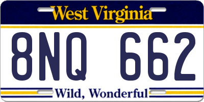 WV license plate 8NQ662