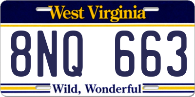 WV license plate 8NQ663