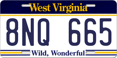 WV license plate 8NQ665