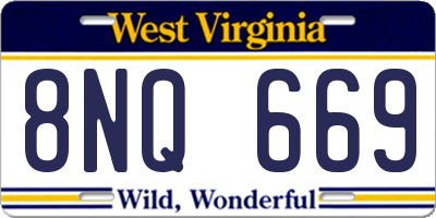 WV license plate 8NQ669