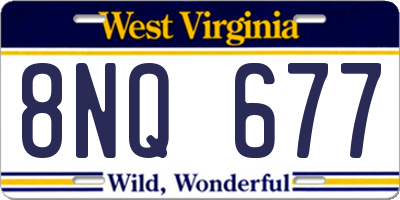 WV license plate 8NQ677