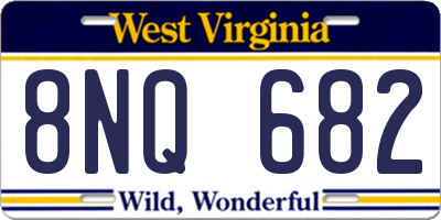 WV license plate 8NQ682