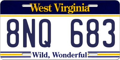 WV license plate 8NQ683