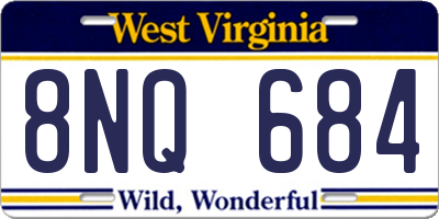 WV license plate 8NQ684