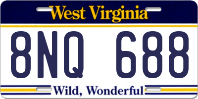 WV license plate 8NQ688