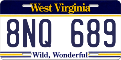 WV license plate 8NQ689