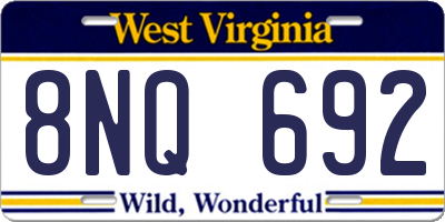 WV license plate 8NQ692
