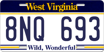 WV license plate 8NQ693