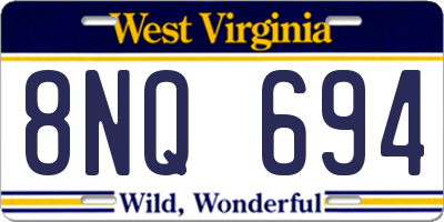 WV license plate 8NQ694