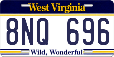 WV license plate 8NQ696