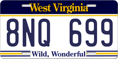 WV license plate 8NQ699