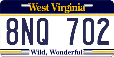 WV license plate 8NQ702
