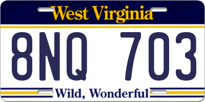 WV license plate 8NQ703