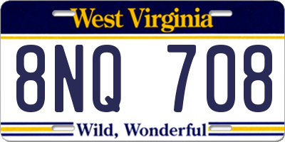 WV license plate 8NQ708