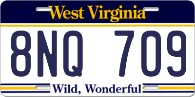 WV license plate 8NQ709