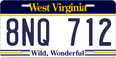 WV license plate 8NQ712