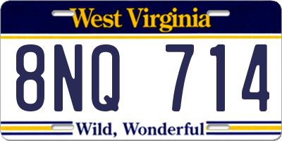 WV license plate 8NQ714