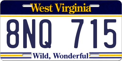 WV license plate 8NQ715