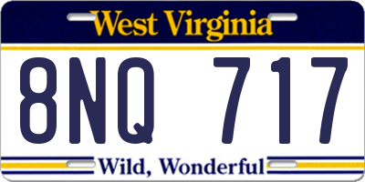 WV license plate 8NQ717