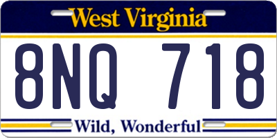WV license plate 8NQ718